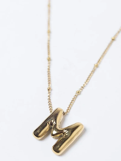 helium bubble initial necklace "M"