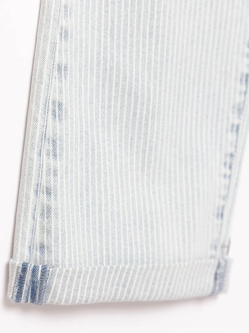 hickory stripe cropped jean light authentic