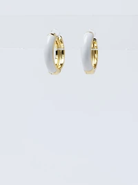 candy huggie earrings white