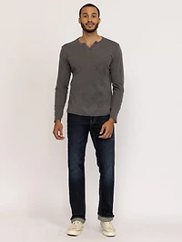 acid wash henley tee