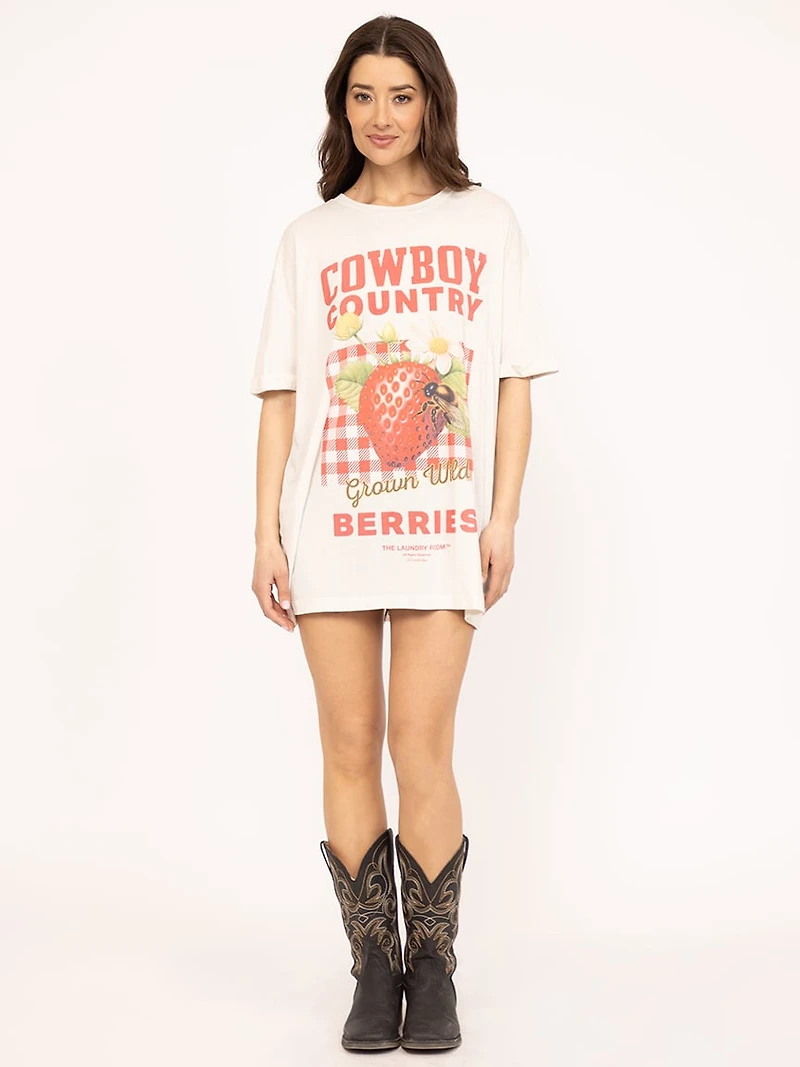 cowboy country berries oversized tee