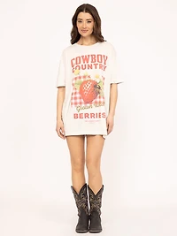 cowboy country berries oversized tee