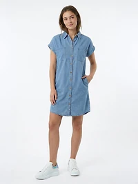 chambray shirt dress