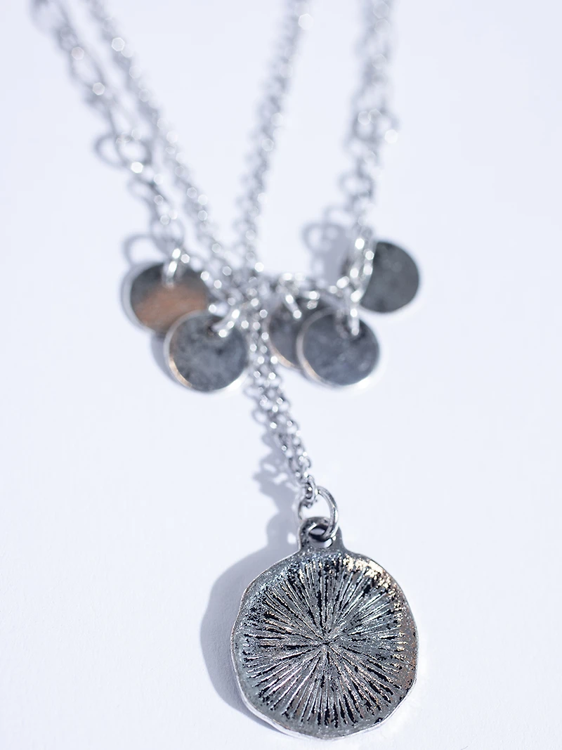 rose coin double layer necklace