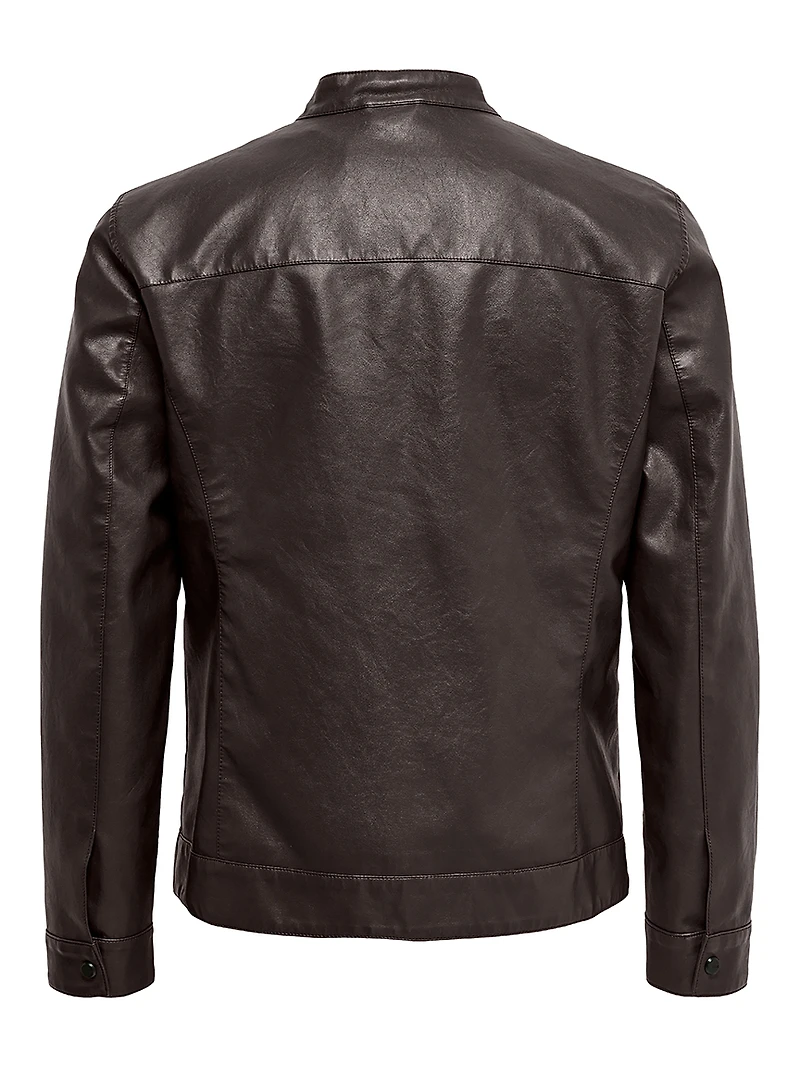 mike faux leather jacket