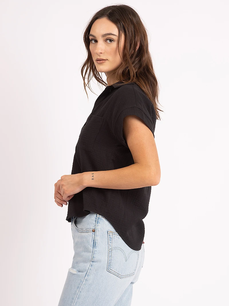jaden johnny collar gauze shirt