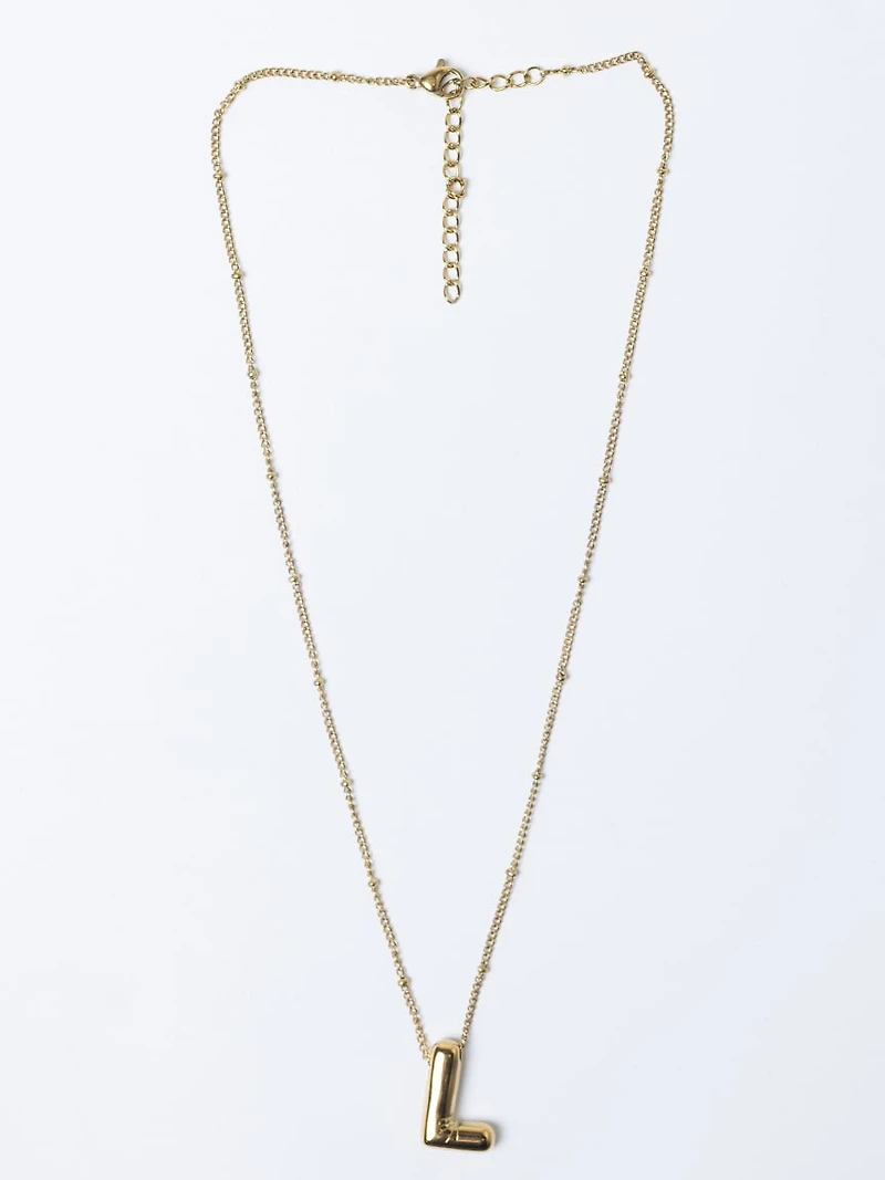 helium bubble initial necklace "L"