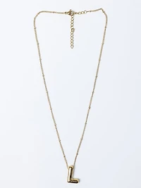 helium bubble initial necklace "L"
