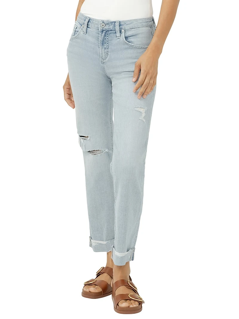 Chelsea Mid Rise Straight Leg Luxe Stretch Jeans