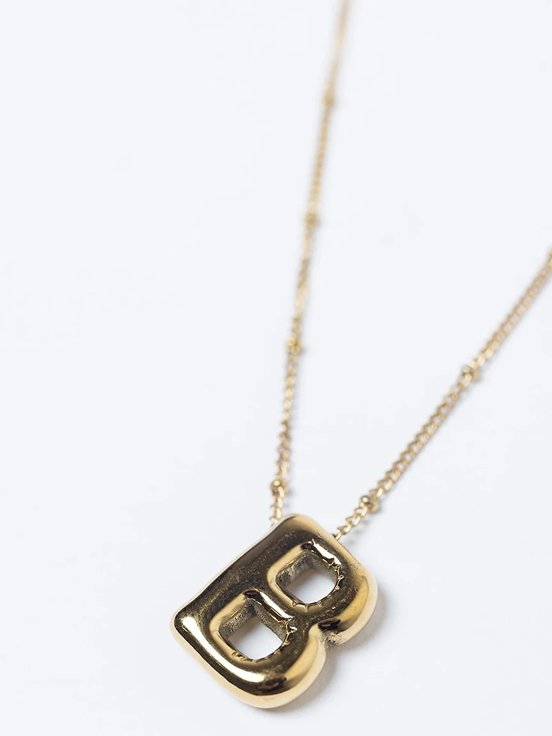 helium bubble initial necklace "B"