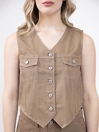 mattie twill vest hazelwood
