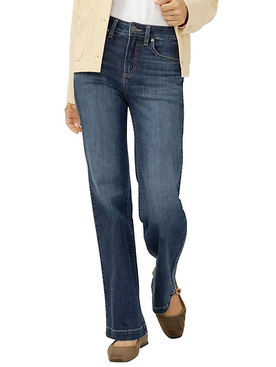 Avery High Rise Luxe Stretch Trouser Leg Jeans