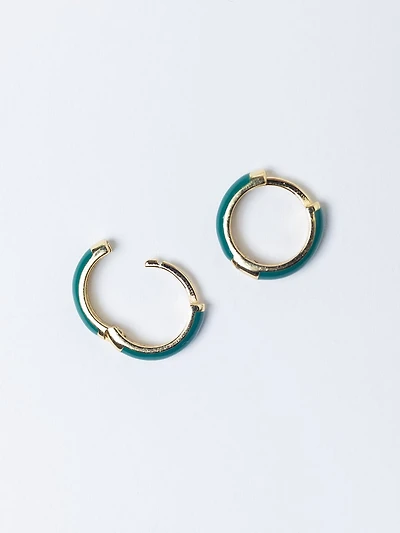 candy huggie earrings forest green