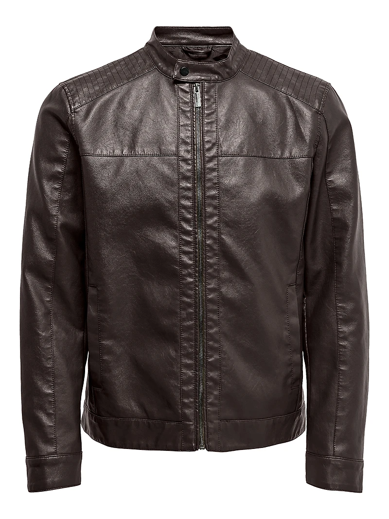 mike faux leather jacket