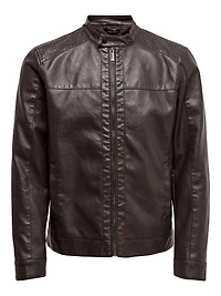 mike faux leather jacket