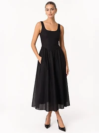 jersey voile maxi dress