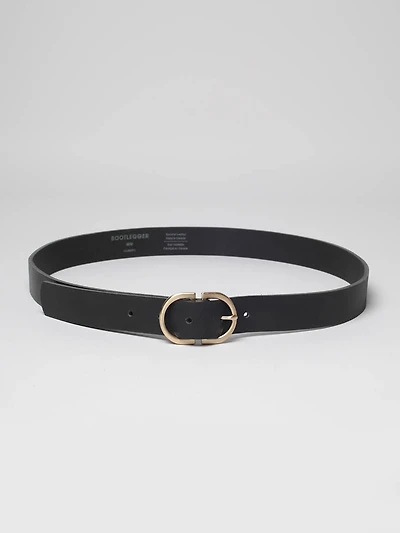 women's double ring leather belt