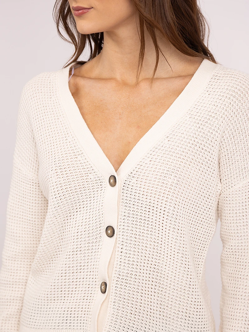 bloom vneck button front  cardigan
