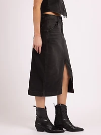 utility skirt washed black