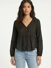 long sleeve dobby blouse