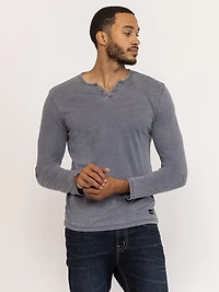 acid wash henley tee