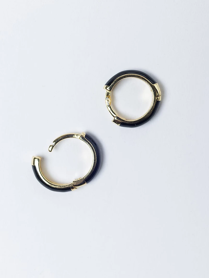 candy huggie earrings black