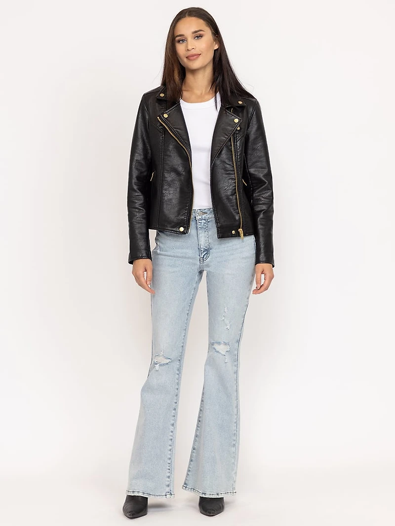 high rise flare jean light authentic