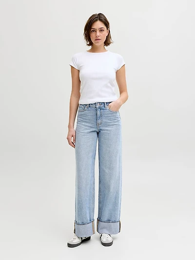 tokyo wide leg jean cuffed
