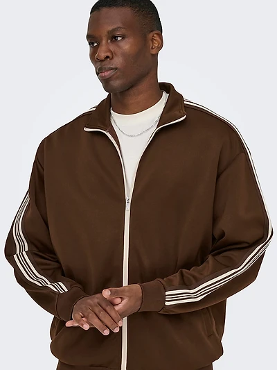 riber stripe track sweatshirt