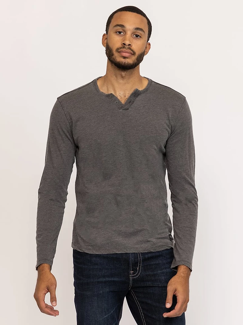 acid wash henley tee