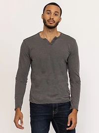 acid wash henley tee