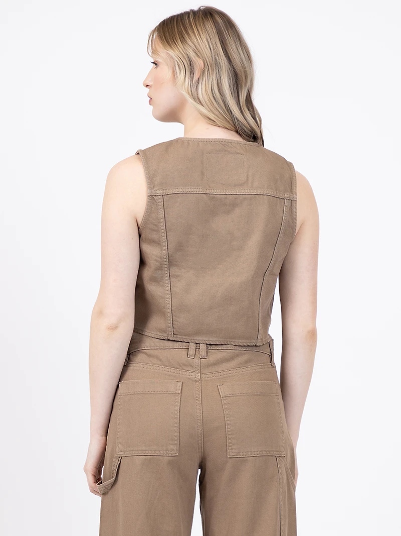 mattie twill vest hazelwood