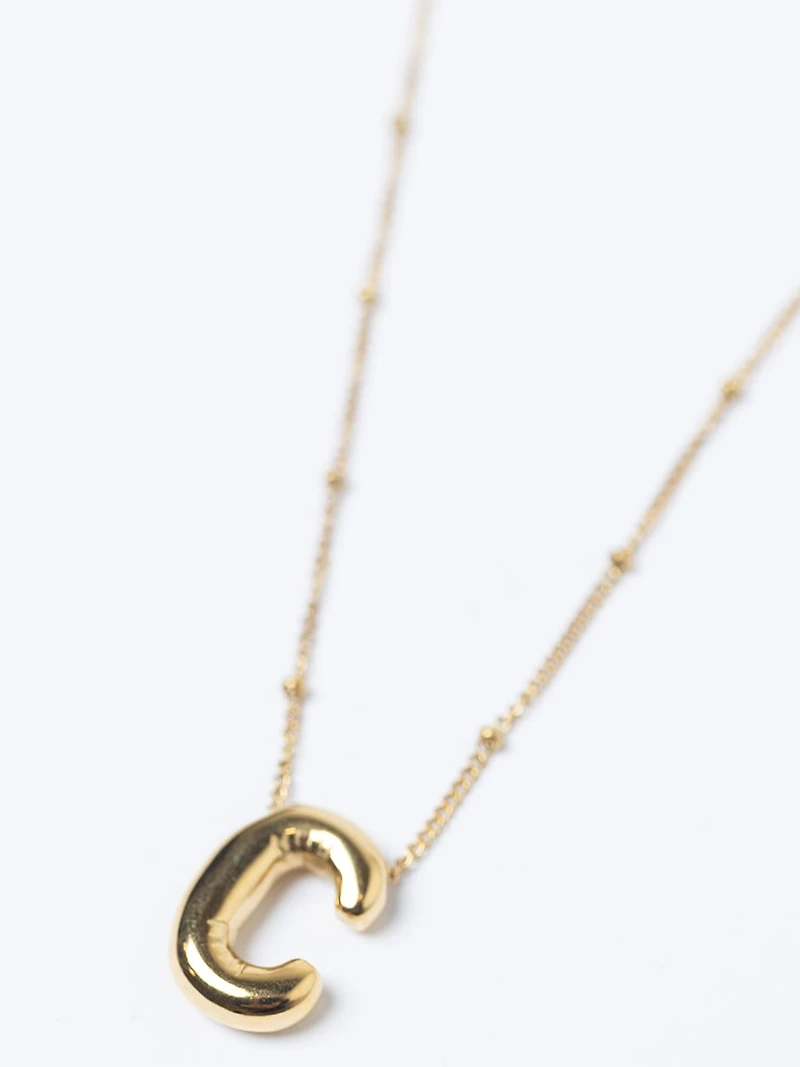 helium bubble initial necklace "C"