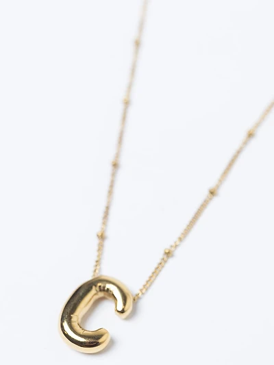 helium bubble initial necklace "C"