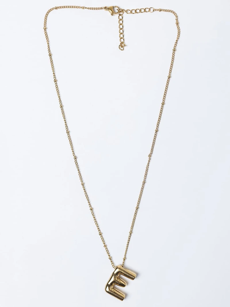 helium bubble initial necklace "E"