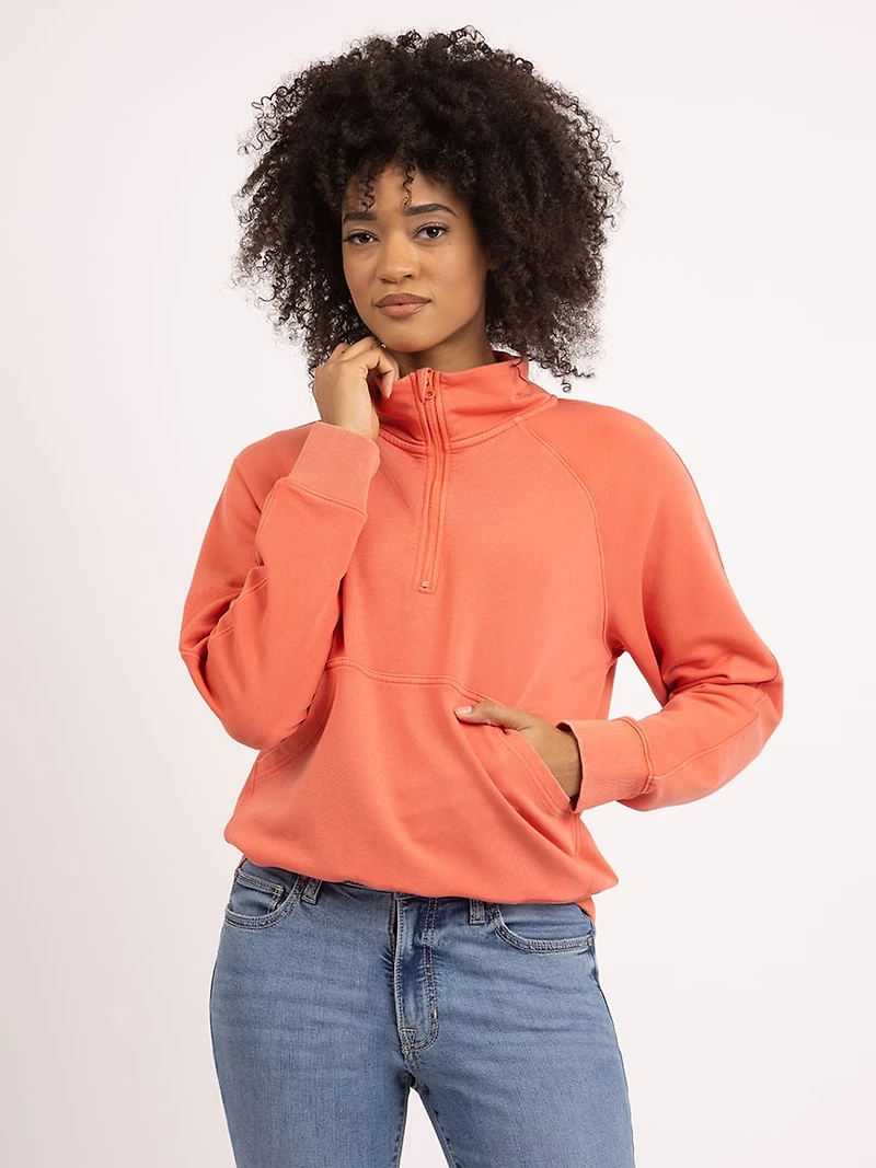 welma mock neck 1/4 zip sweatshirt