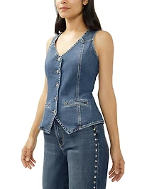 long denim vest