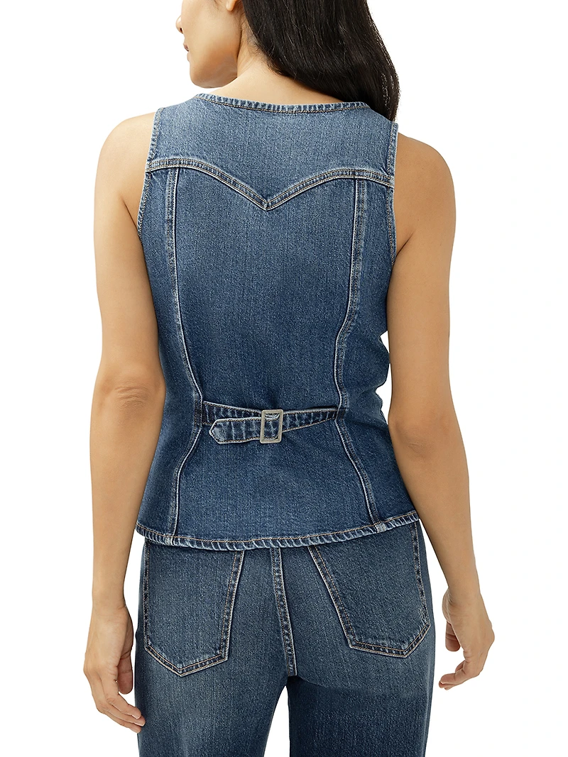 long denim vest