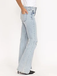 high rise flare jean light authentic