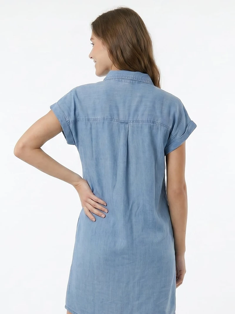 chambray shirt dress