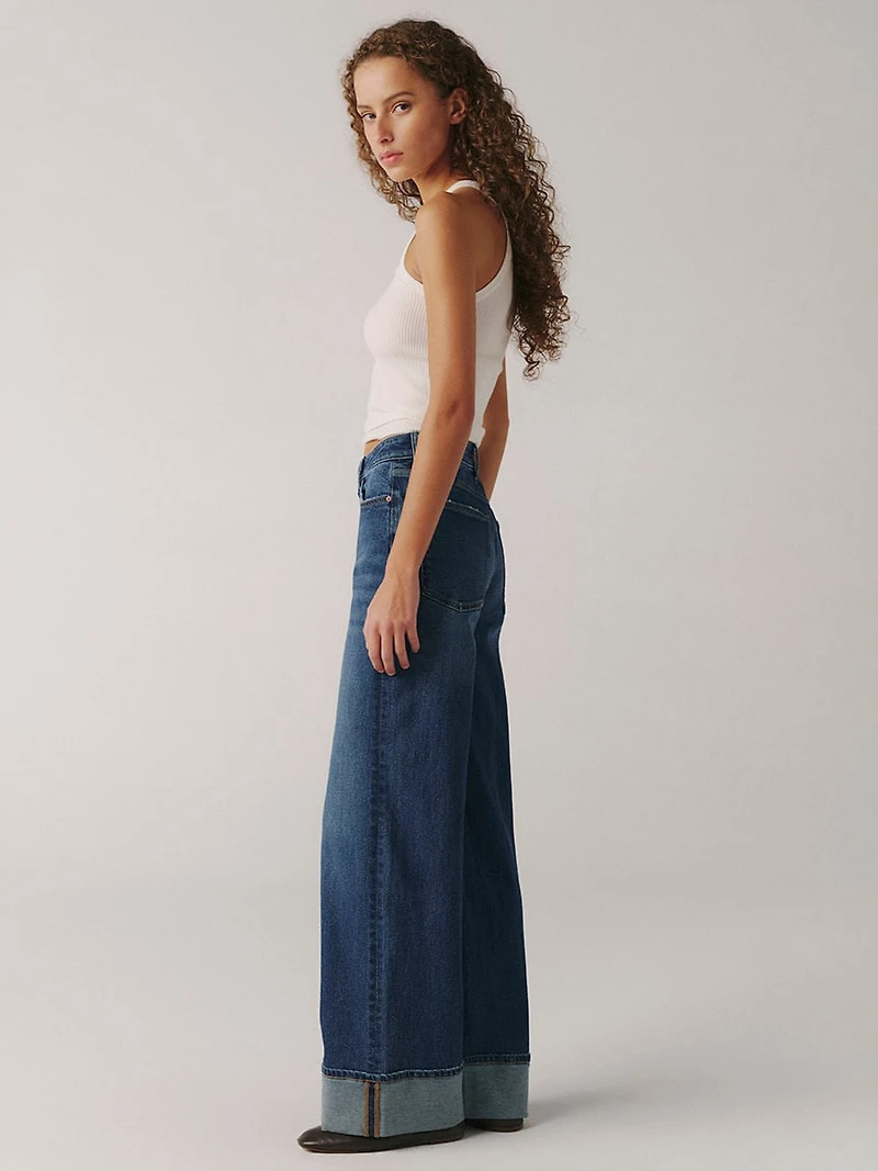NCE cuffed wide leg jean