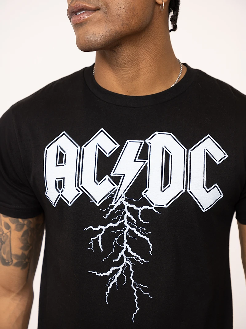 unisex acdc lightning graphic tee