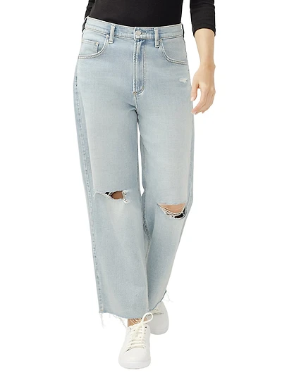 Be Easy High Rise Wide Leg Cropped Jeans