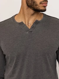 acid wash henley tee