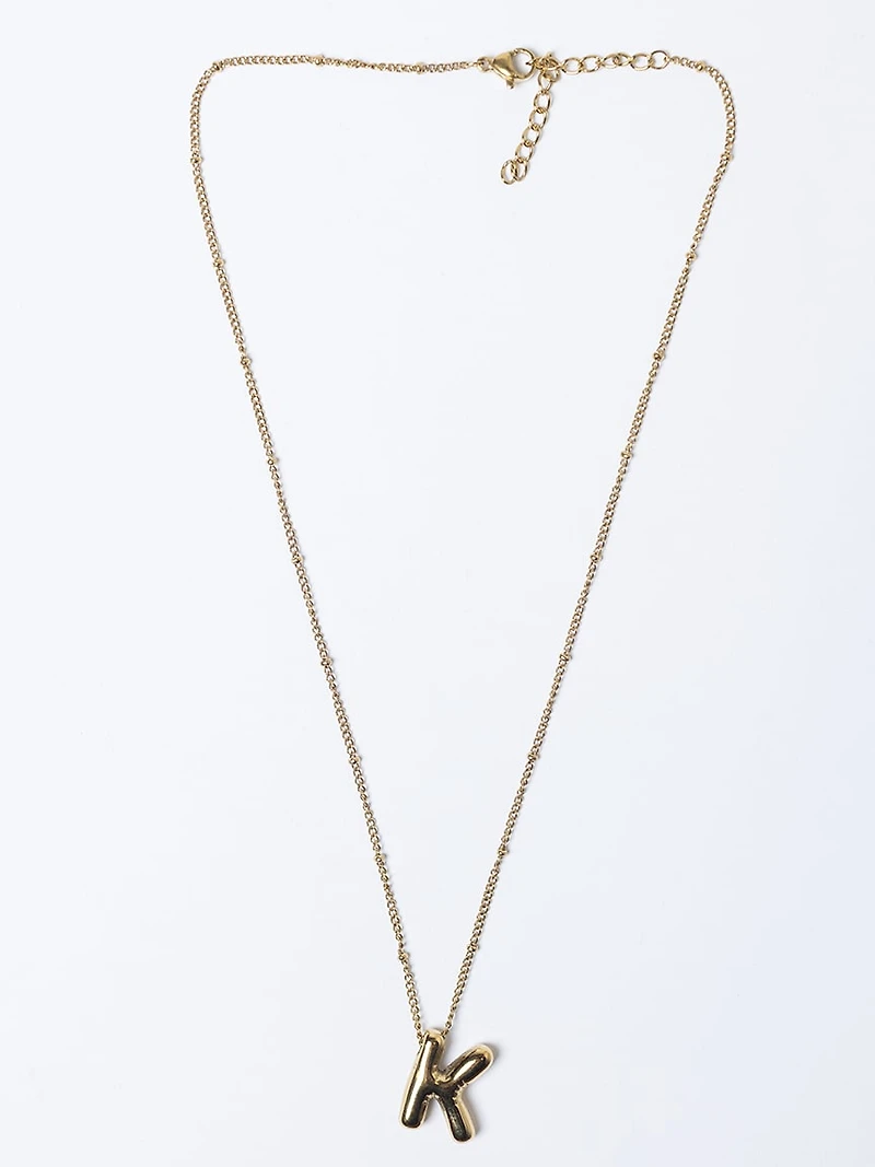 helium bubble initial necklace "K"