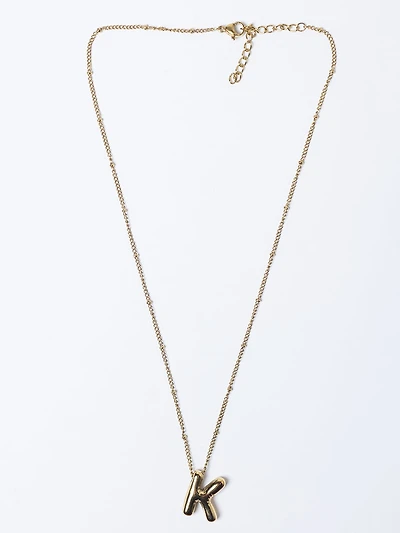 helium bubble initial necklace "K"