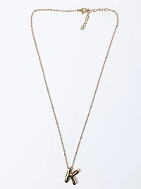 helium bubble initial necklace "K"