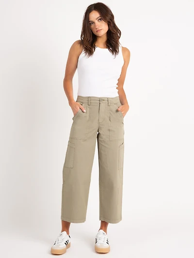 buffy high rise utility crop olive