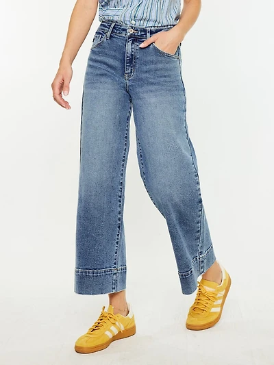 mid rise wide leg jean