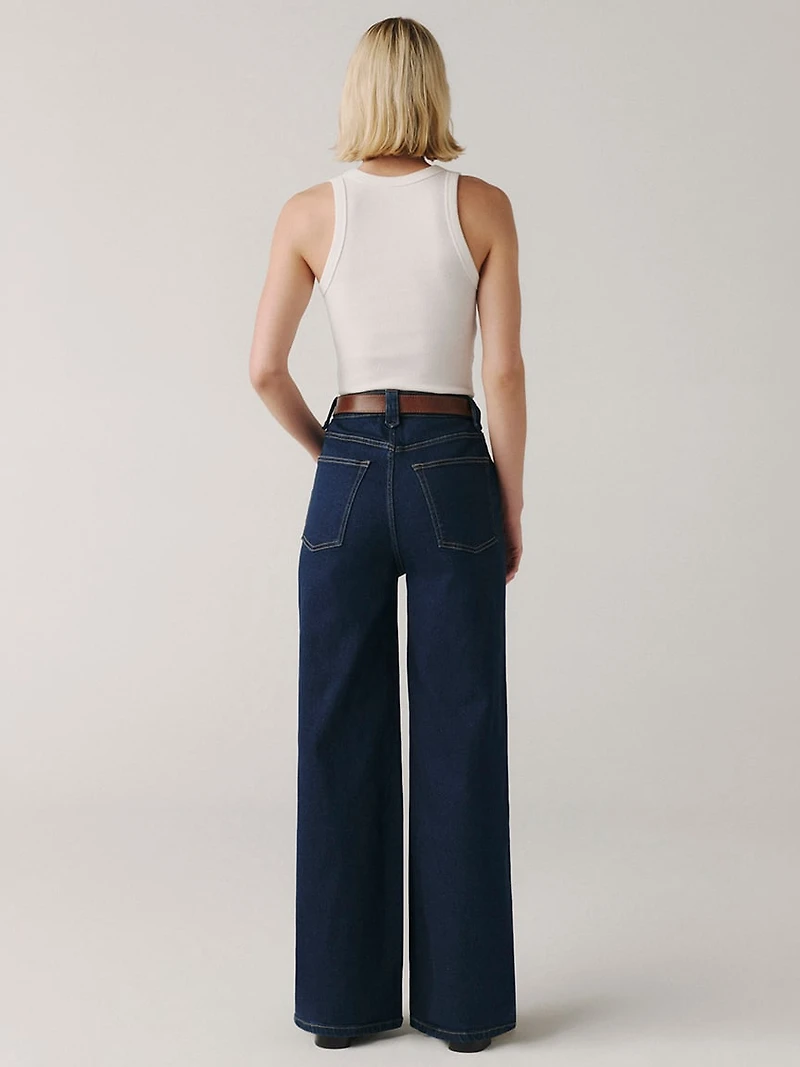 NCE wide leg jean medium rinse